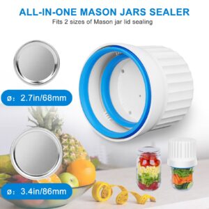 GVsmart Electric Mason Jar Vacuum Sealer, Canning Sealing Kit for Food Storage, Kitchen Gifts for Home, Vacuum Pump Mason Jar Sealer, Wide and Regular Mouth Mason Lids for Cans and Bottles