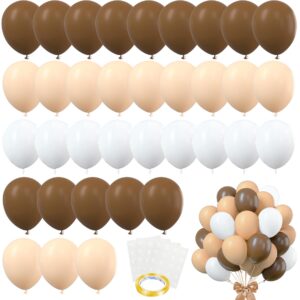 80 pcs party balloons kit latex 10 inch brown khaki cream balloons for birthday wedding party valentine's day decorations baby shower bear party supplies (style 5)