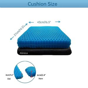 Seat Cushion, 2.4" Thick Gel Seat Cushion for Office Desk Chair Wheelchair Long Sitting Back Sciatica Tailbone Pressure Pain Relief, Car Seat Cushion Pad, Gaming Computer Chair Seat Cushions Pads