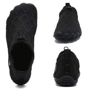 WateLves Barefoot Water Shoes Women Men Minimalist Comfortable Walking Shoes Beach Outdoor Running Sneakers (Black,42)