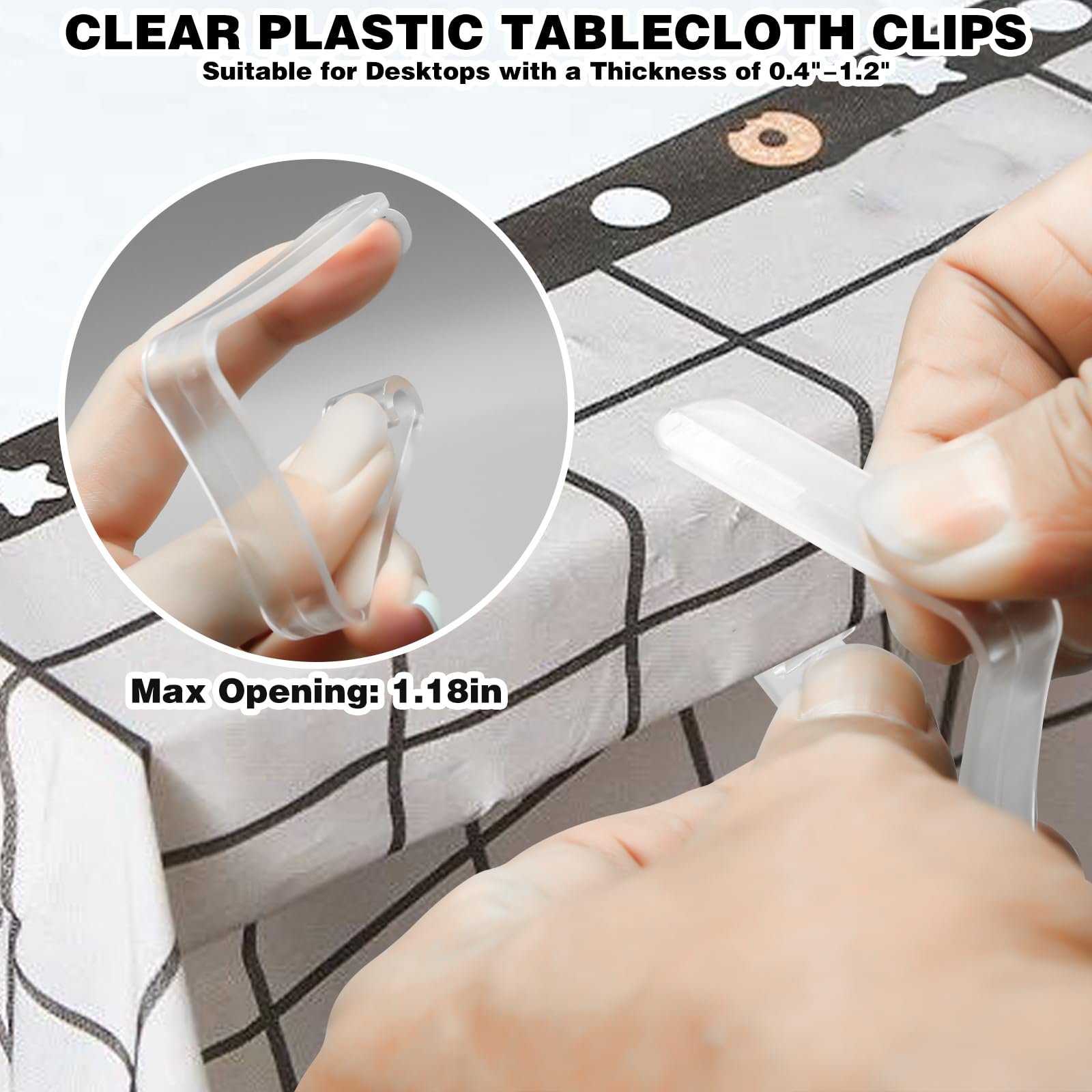 48 Pcs Table Cloth Holder Clips Plastic Tablecloth Clips for Outdoor Picnic Tables, Clear Picnic Table Clips for Tablecloth, Table Skirt Clip Table Cover Clips to Hold Down Tablecloth for Party Events
