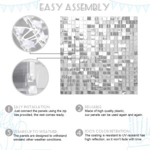 Shimmer Wall Backdrop 36 Panels Silver Backdrop Shimmer Panels Glitter Sequin Backdrop for Wedding Bridal Shower Birthday Decorations