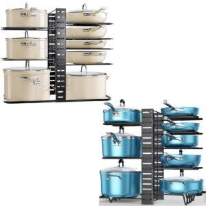 ordora pots and pans organizer, 8 tier with 3 diy methods