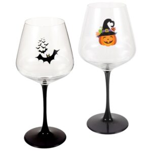 ganazono 2pcs halloween glass cups halloween wine goblet halloween cocktail accessories pudding cups halloween drinking glasses halloween wine glasses drinks goblet bat style water cup