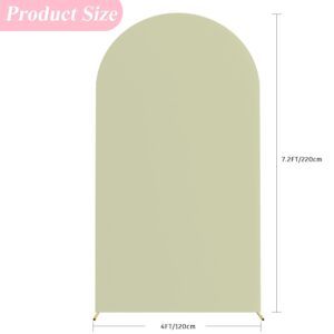 Sage Green Arch Cover and Gold Arch Backdrop Stand Bundle 7.2FT