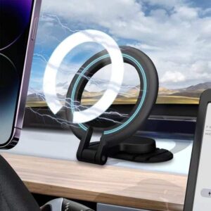 soves phone holder car, car phone holder [40 n52 magnets & space saver phone mount for car, rotatable adjustable alloy tesla car mount for iphone and all phone dashboard windshield universal