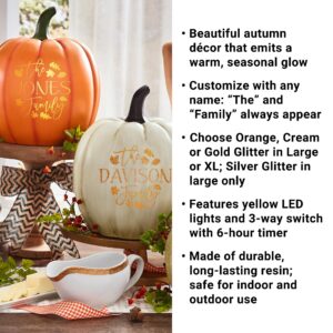 Let’s Make Memories Personalized Light-Up Pumpkin-Fall Décor-Indoor/Outdoor-LED Lights-Orange-L