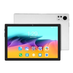 10.1 inch tablet, 8mp 13mp tab m10 tablet 8gb 128gb dual sim dual standby for android 11 for study (white)