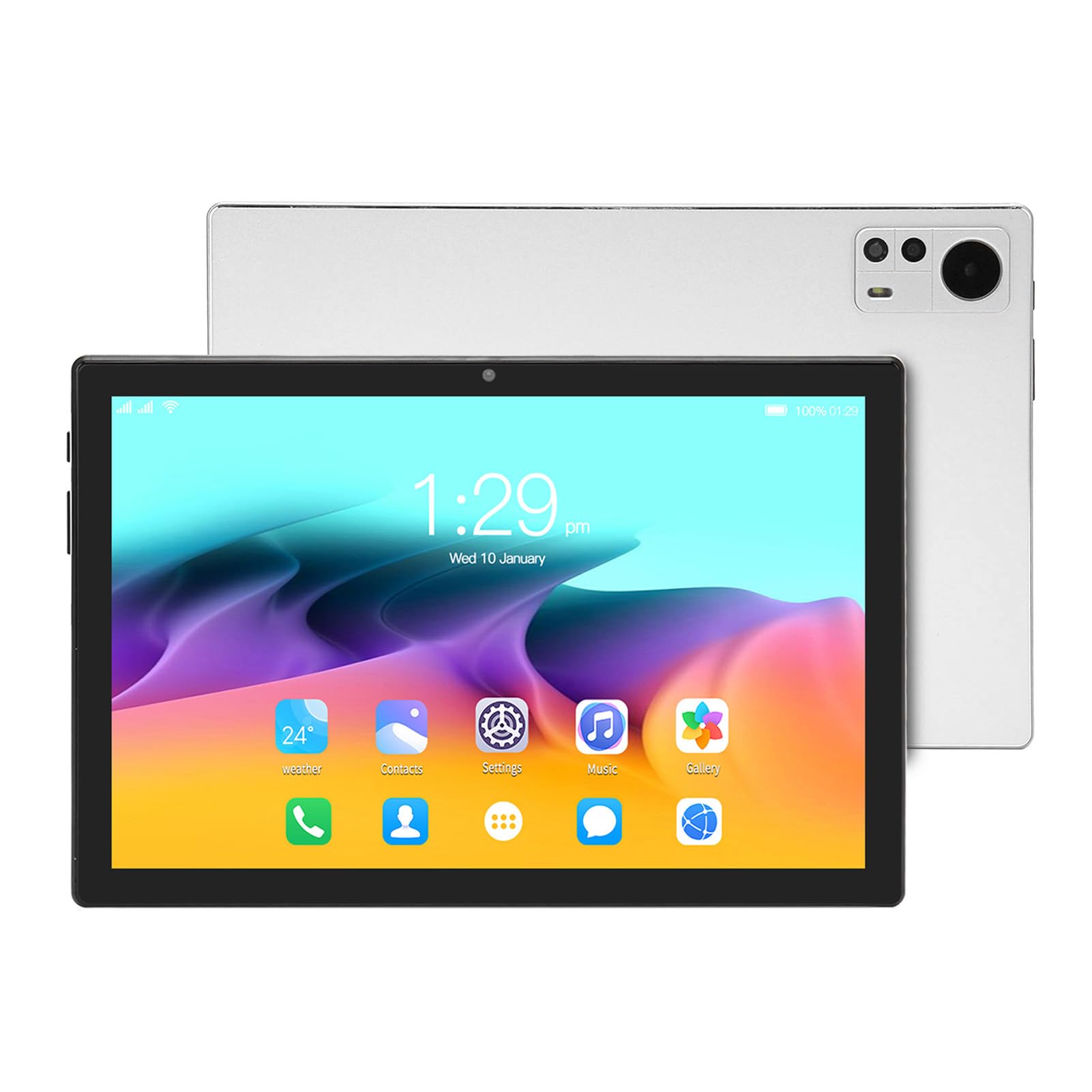 10.1 Inch Tablet, 8MP 13MP Tab M10 Tablet 8GB 128GB Dual SIM Dual Standby for Android 11 for Study (White)