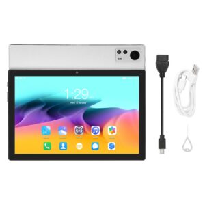 10.1 Inch Tablet, 8MP 13MP Tab M10 Tablet 8GB 128GB Dual SIM Dual Standby for Android 11 for Study (White)