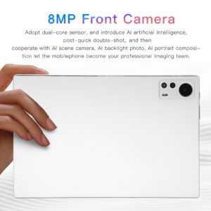 10.1 Inch Tablet, 8MP 13MP Tab M10 Tablet 8GB 128GB Dual SIM Dual Standby for Android 11 for Study (White)