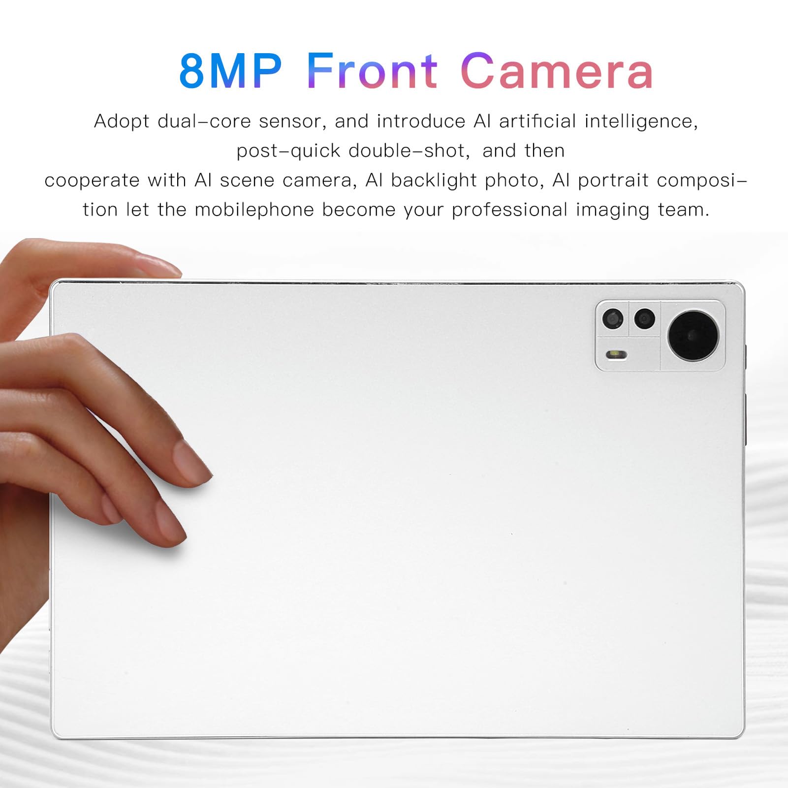 10.1 Inch Tablet, 8MP 13MP Tab M10 Tablet 8GB 128GB Dual SIM Dual Standby for Android 11 for Study (White)