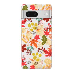 blingy's for google pixel 7 case, fun fall leaves pattern seasonal autumn design transparent soft tpu protective clear case compatible for google pixel 7 (mixed leaves)