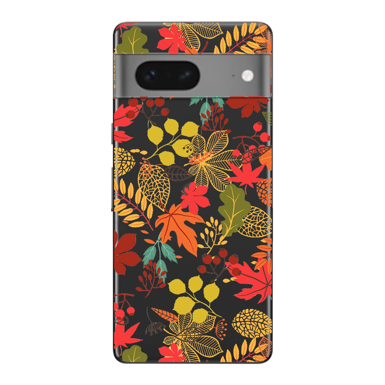 Blingy's for Google Pixel 7 Case, Fun Fall Leaves Pattern Seasonal Autumn Design Transparent Soft TPU Protective Clear Case Compatible for Google Pixel 7 (Mixed Leaves)