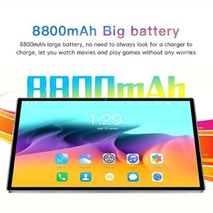 10.1 Inch Tablet, 8MP 13MP Tab M10 Tablet 8GB 128GB Dual SIM Dual Standby for Android 11 for Study (Gray)