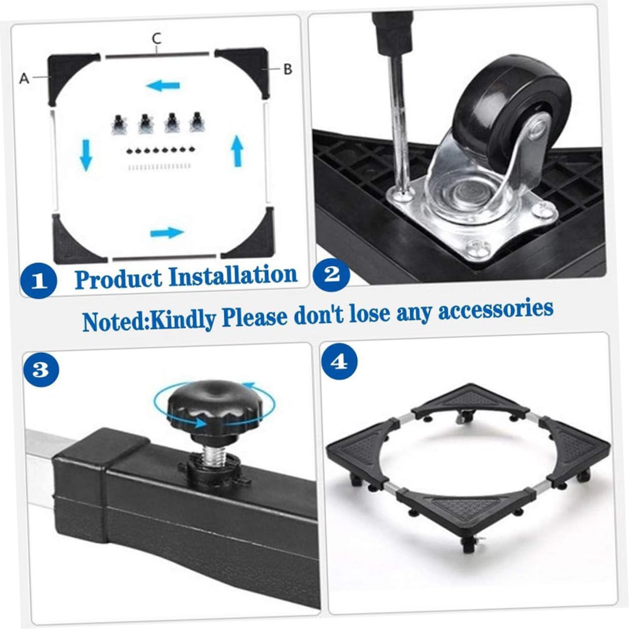 DOITOOL Wheel Mobile Bracket Soup Bowl with Lid Dolly Wheels Portable Mini Fridge Mini Fridge Stand Washer Base Portable+washing+machine Stainless Steel Trailer Electrical Appliance