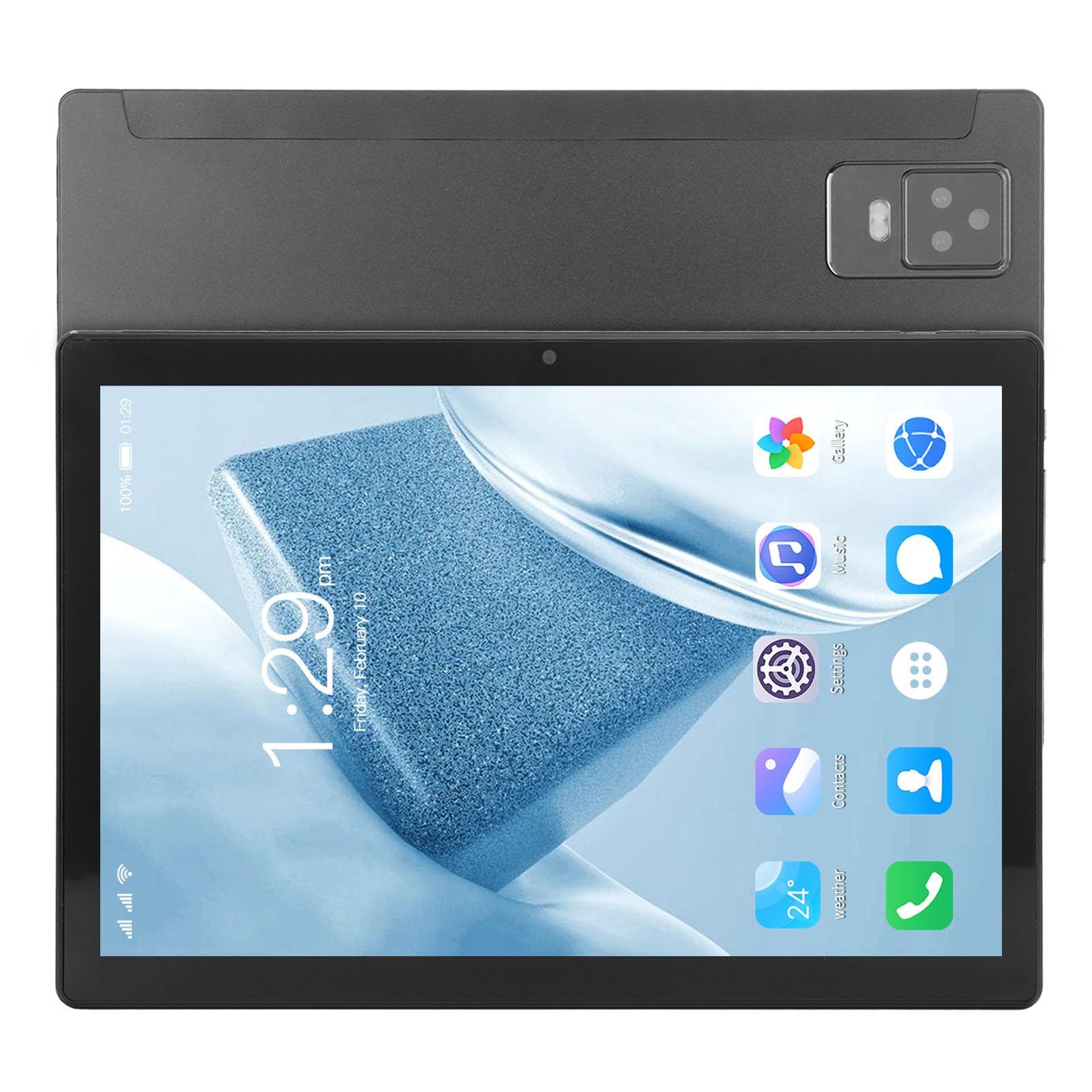 Airshi 2 in 1 Tablet, Octa Core CPU 8GB RAM 256GB ROM 100‑240V Dual Stereo Speakers 10.1 Inch Black 2 in 1 Tablet for Work (US Plug)