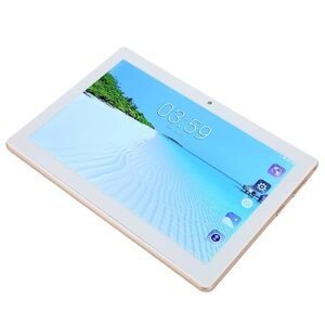 Airshi Office Tablet, US Plug 100‑240V 6GB RAM 128GB ROM HD Tablet for Travel (Gold)