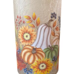 Yankee Candle Large Fall Pumpkins Hand-Painted Crackle Glass Jar Candle Holder 2023