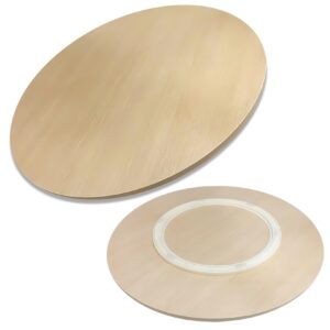 wooden rotating plate for dining table with silent bearings, Ø 20 24 28 32 36 39 inch tabletop round rotating serving tray, easy to reach food lazy susan turntable