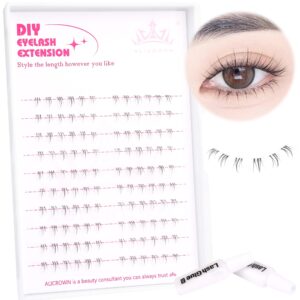 bottom lashes cluster lash extension kit, individual lashes natural look lower lash clusters eyelash extension kit with lash glue