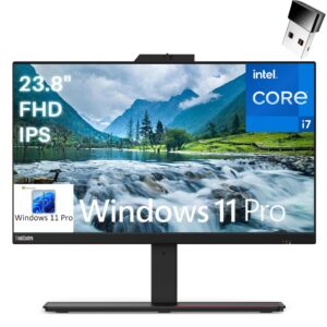 lenovo thinkcentre m90a 23.8" fhd aio business all-in-one desktop, intel octa-core i7-10700 up to 4.8ghz, 16gb ddr4 ram, 1tb pcie ssd, wifi adapter, ethernet, windows 11 pro, broag mouse pad