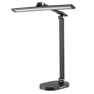 dalivol led desk lamp touch desk lamps with 5 levels brightness, dimmable office reading lamp with adjustable arm foldable table desk lamp for bedroom bedside office study, 3000-6500k(black)