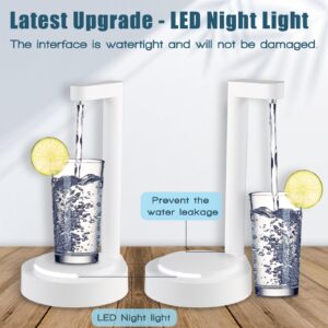 LED Bedside Water Dispenser,Desktop Water Bottle Dispenser,New Upgrade LED Light and Touch Buttons, Portable 5 Gallon Water Dispenser,with 7 Levels Pumping and Light,Suitable for Home, Office,