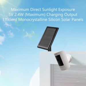 Solar Panel Compatible with Ring Stick Up Camera Battery/Ring Spotlight Cam Battery/Reolink Argus Pro,Includes 3.5mm Plug with USB & Type-C Adapter,5v/2.4W Output Fast Charging