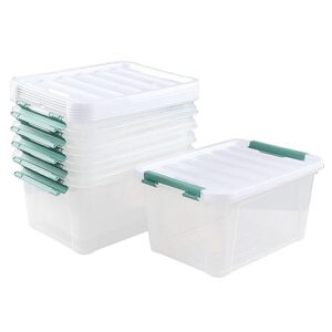 Quickquick 20 Quart Plastic Clear Latching Box, 6-Pack Clear Storage Box