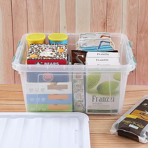 Quickquick 20 Quart Plastic Clear Latching Box, 6-Pack Clear Storage Box