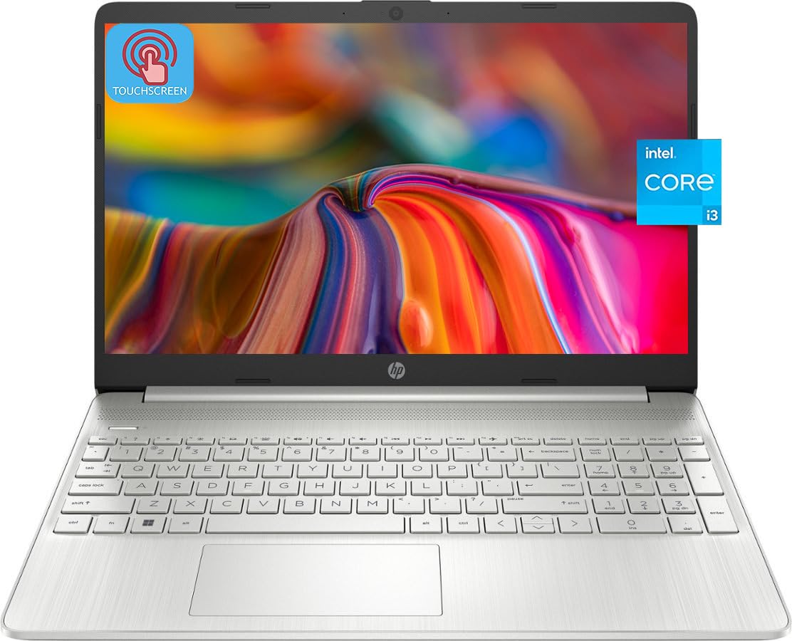 HP 2023 Newest Laptop, 15.6" Touchscreen Display, Intel Core i3-1115G4, 16GB RAM, 512GB SSD, Fast Charge, Intel UHD Graphics, Wi-Fi, Bluetooth, Webcam, Thin & Portable, Windows 11 Home in S Mode