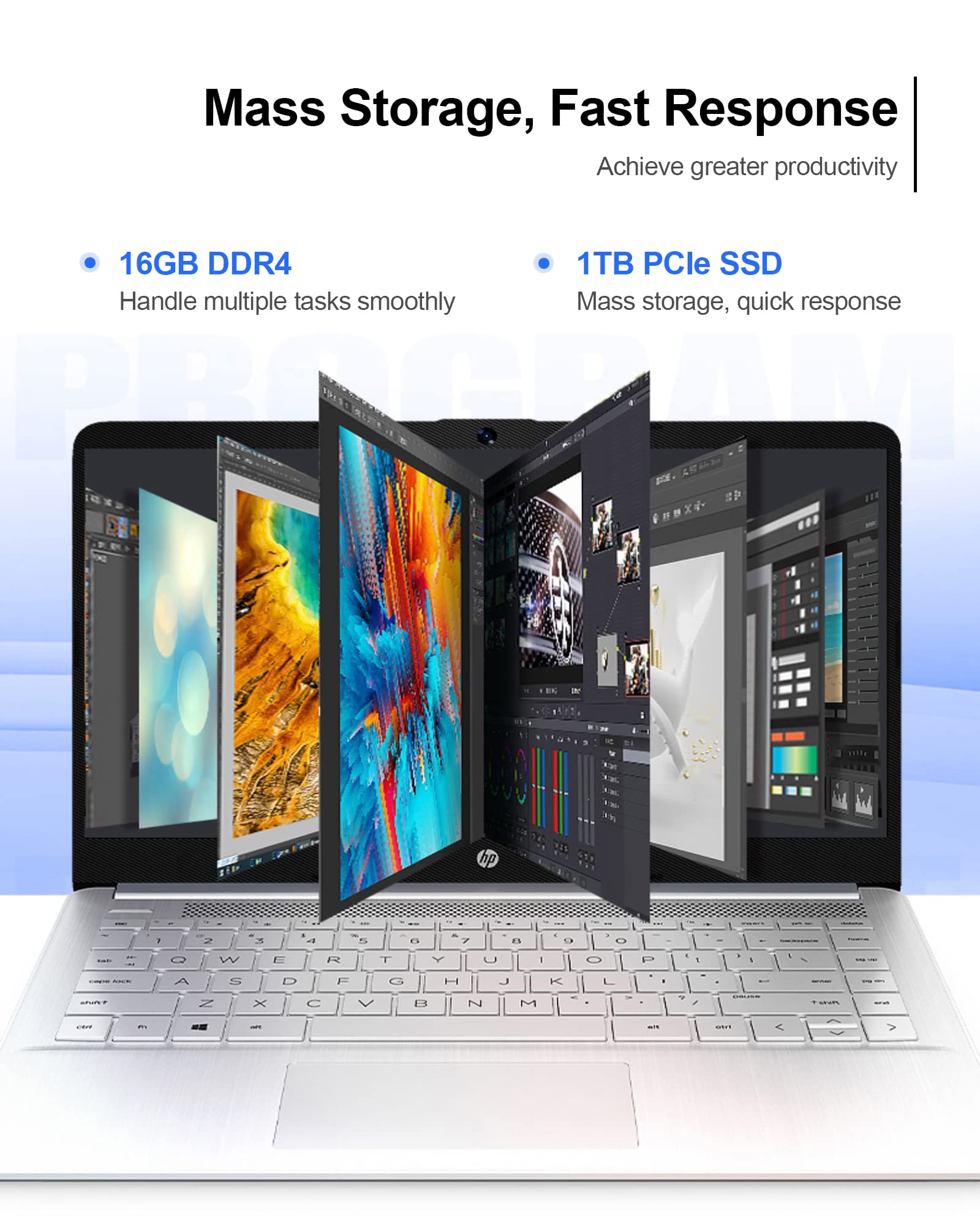 HP 2023 Newest 15.6" Touchscreen Laptop, 16GB RAM, 1T SSD, Intel Core i3-1115G4 Processor, 11 H Battery Life, Wi-Fi, Bluetooth, Webcam, HDMI, Windows 11 Home in S Mode