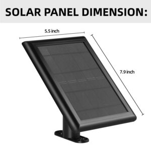 Black Solar Panel for Ring Camera Battery,3W Solar Powered Charger with Micro USB/USB c / 3. 5mm Jack Port,2 Pack Camera Solar Panel Compitiable with Ring Spotlight Cam & Stick Up Outdoor Cam Battery