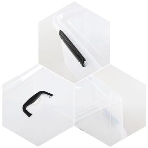 Quickquick 18 Quart Plastic Clear Latch Storage Boxes, Latching Bin with Handle, 4 Packs