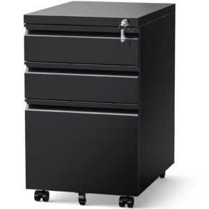 olixis 3 drawer file cabinet, file cabinet for home office, small metal rolling file cabinet, fireproof file cabinet with pre-assembled, mobile storage cabinet lateral file cabinet