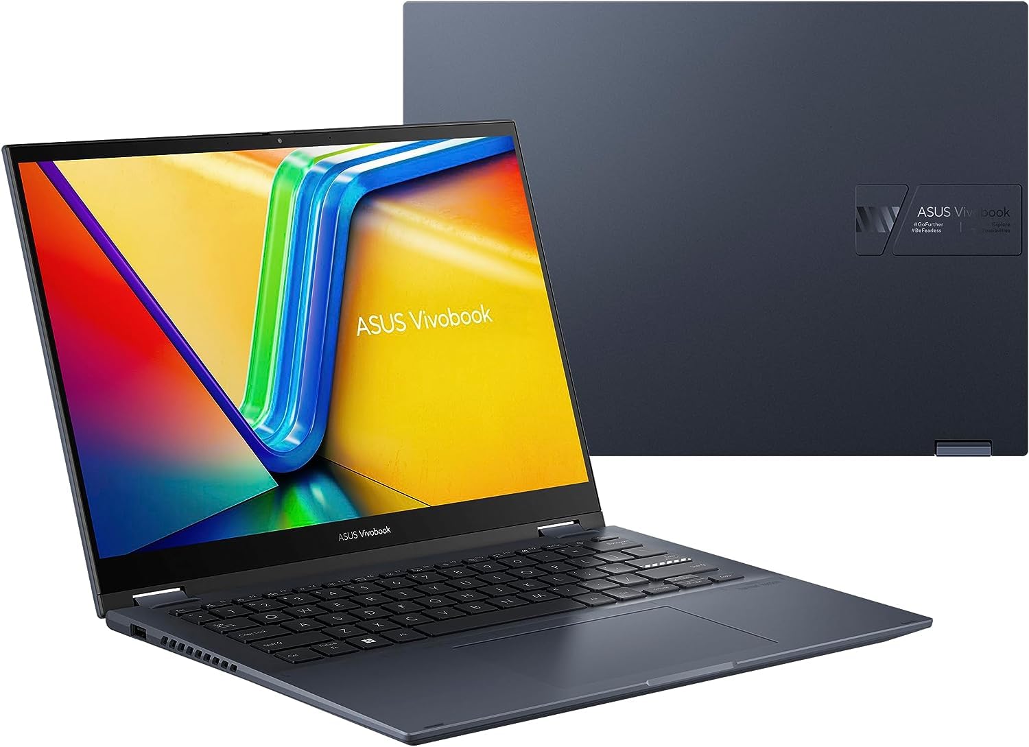 ASUS Vivobook S 14 Flip 2-in-1 Business Laptop (14" FHD+ 16:10 Touchscreen, 16GB RAM, 1TB SSD, AMD 6-Core Ryzen 5 5600H (> i7-1165G7), Active Pen), Backlit, FP, FHD Webcam, Win 11 Pro, Quiet Blue