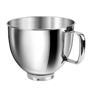 jeasom 5qt mixer bowl for kitchenaid stand mixers, 304 stainless steel mixing bowl replace for kitchenaid classic&artisan 4.5/5qt tilt-head mixer, non-slip handle designed for kitchen aid mixers bowl