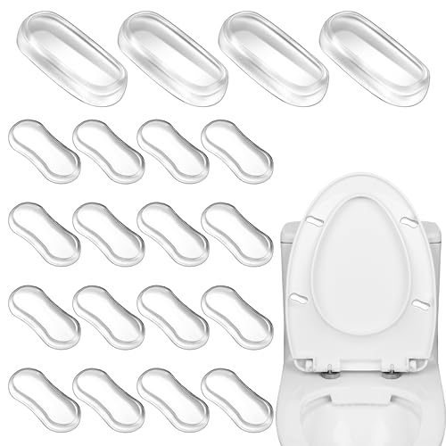 Toilet Seat Buffer, Pack of 20 Toilet Seat Bumpers, Toilet Seat Buffers Universal Replacement Bumpers, Toilet Seat Replacement Parts Buffers, Reduce Noise Gaps, for Families, Schools and Hospitals