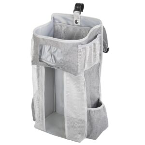 hanging diaper caddy - hanging diaper organizer for changing table, crib diaper organizer for baby stuff, baby accessories for newborn, baby shower gifts - 17x9x6 inches