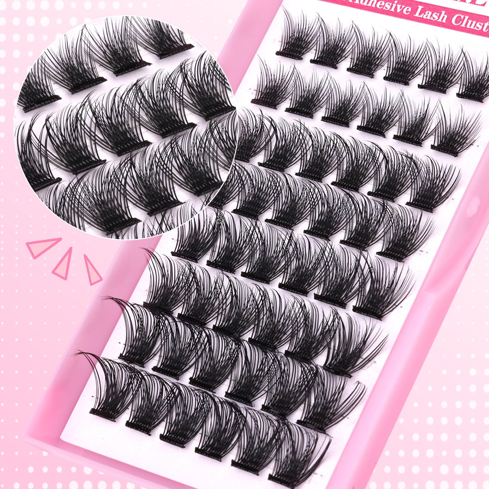 Self Adhesive Eyelashes Lash Clusters DIY Eyelash Extensions 48pcs Self Adhesive Individual Lash Extensions CD Curl Eyelash Clusters Lashes