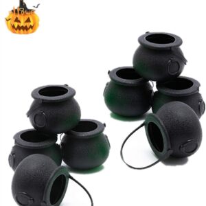 24 PCS Candy Kettle Black Novelty Cauldron Kettles with Handle for Halloween Trick or Treat Party Favors Mini Black Witch Cauldron