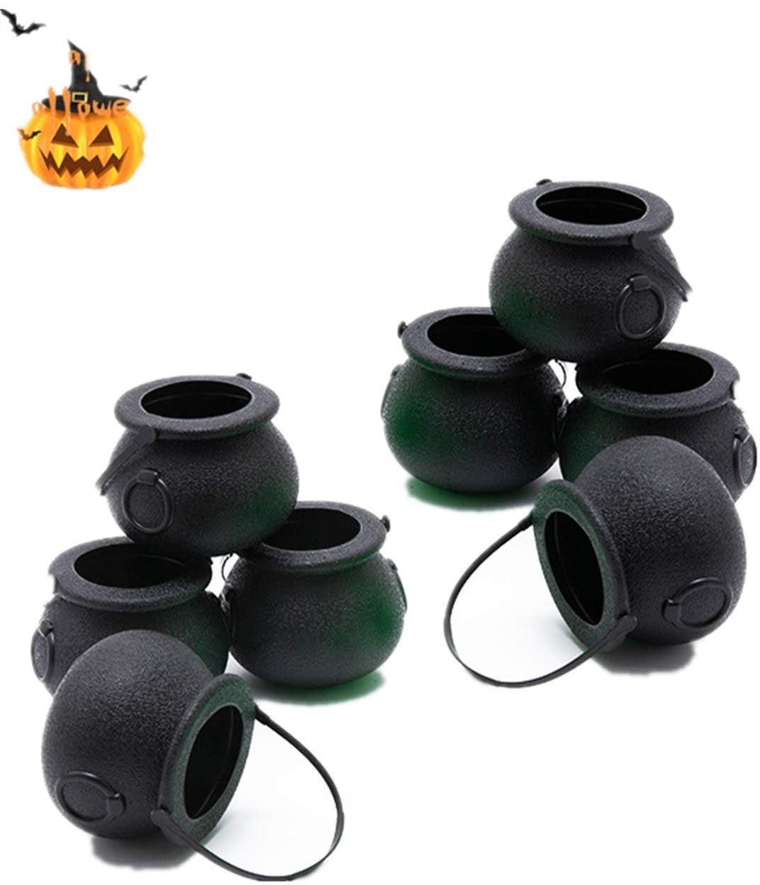 24 PCS Candy Kettle Black Novelty Cauldron Kettles with Handle for Halloween Trick or Treat Party Favors Mini Black Witch Cauldron