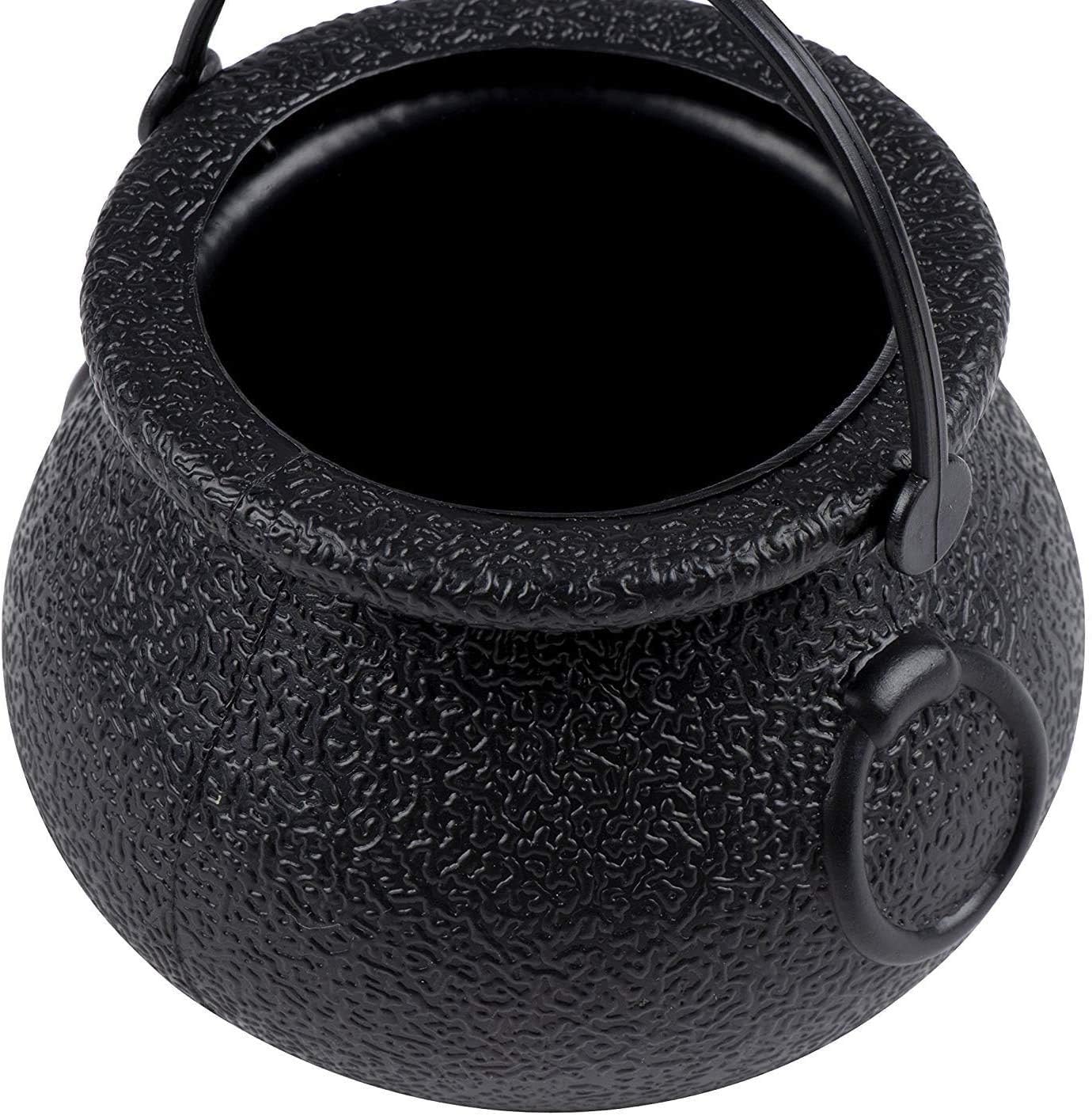 24 PCS Candy Kettle Black Novelty Cauldron Kettles with Handle for Halloween Trick or Treat Party Favors Mini Black Witch Cauldron