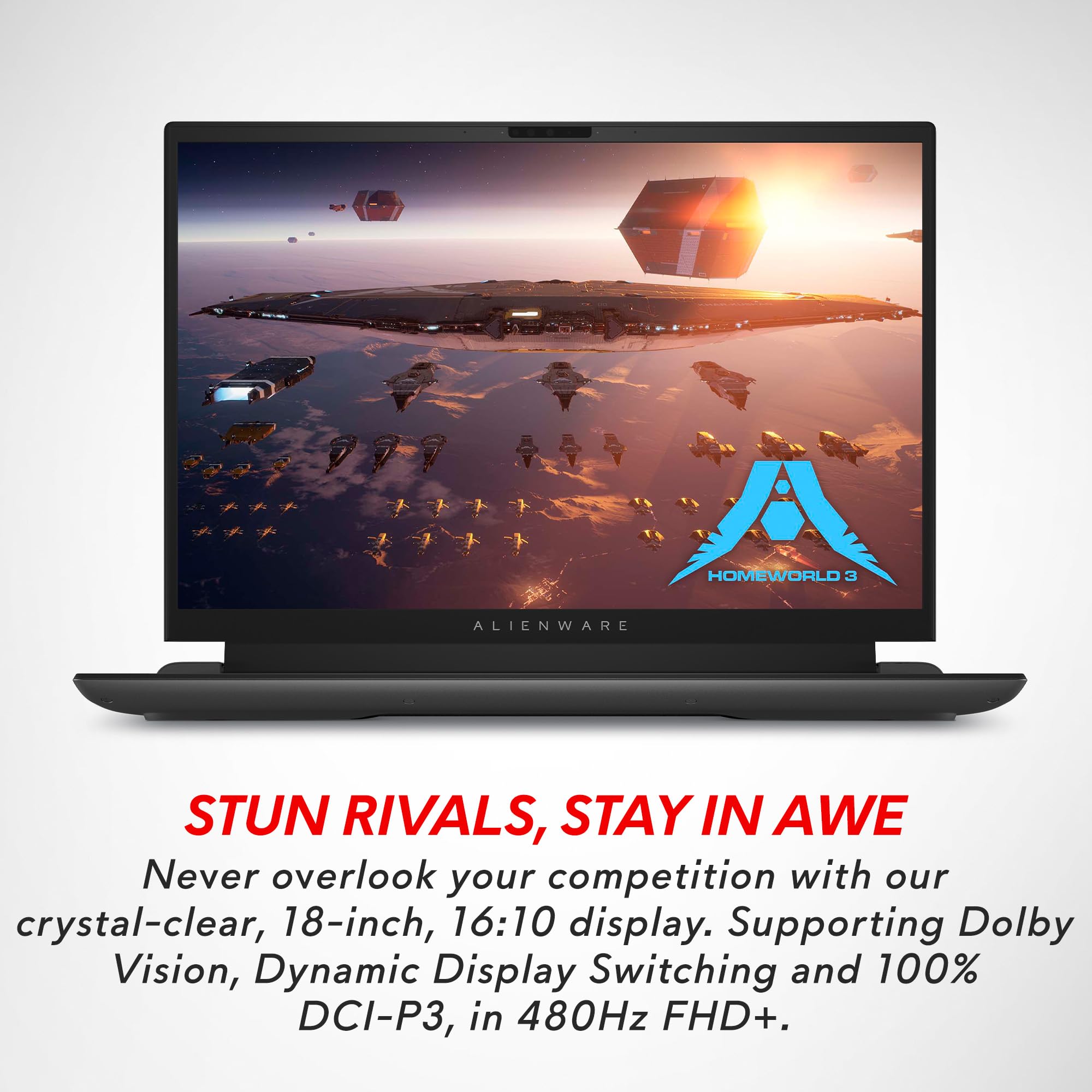 Alienware m18 AMD Gaming Laptop - 18-inch FHD+ (1920 x 1200) 480Hz 3ms Display, AMD Ryzen 9-7845HX, 32GB DDR5 RAM, 1TB SSD, NVIDIA GeForce RTX 4080 GDDR6, 1-Year Premium Support - Dark Metallic Moon