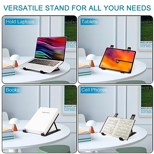 Laptop Stand for Desk,MacBook Portable foldable Stand Sturdy Laptop Riser, Ventilated Laptop Holder Compatible 13 14 15.6 Inch MacBook Pro Air/HP/Dell,Cooling Computer Stand Accessories Black