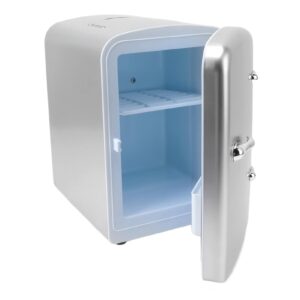 diydeg mini fridge, 4l 6 can portable cooler and warmer small refrigerator for bedroom, personal skincare fridge for cosmetics, beverage, foods, dorm, travel & car, dc12v ac100-240v (us