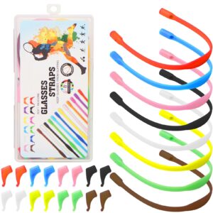 molderp kids eyeglasses straps - eyeglass strap holder, eyewear retainer, silicone anti slip holder for glasses, silicone elastic sports toddlers glasses strap with ear grip hooks,8 colors (mix)