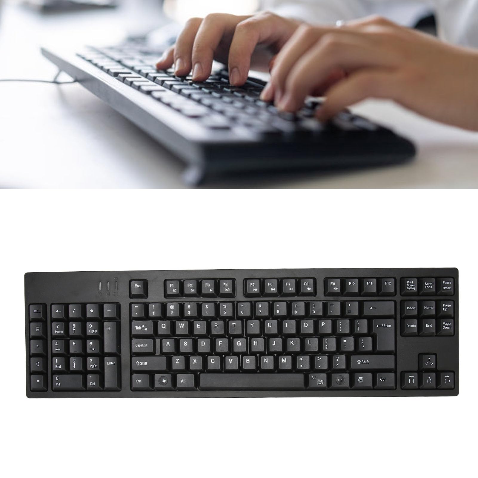 Left Handed Keyboard, 109 Keys Mechanical Gaming Keyboard with Number Pad, Wired Micro USB Connection Ergonomic Keyboard for Business, Accounting, Designer, Gamer, Home, Office