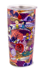 vera bradley insulated coffee mug 20 oz, stainless steel travel cup, double wall tumbler with lid, fall for peanuts